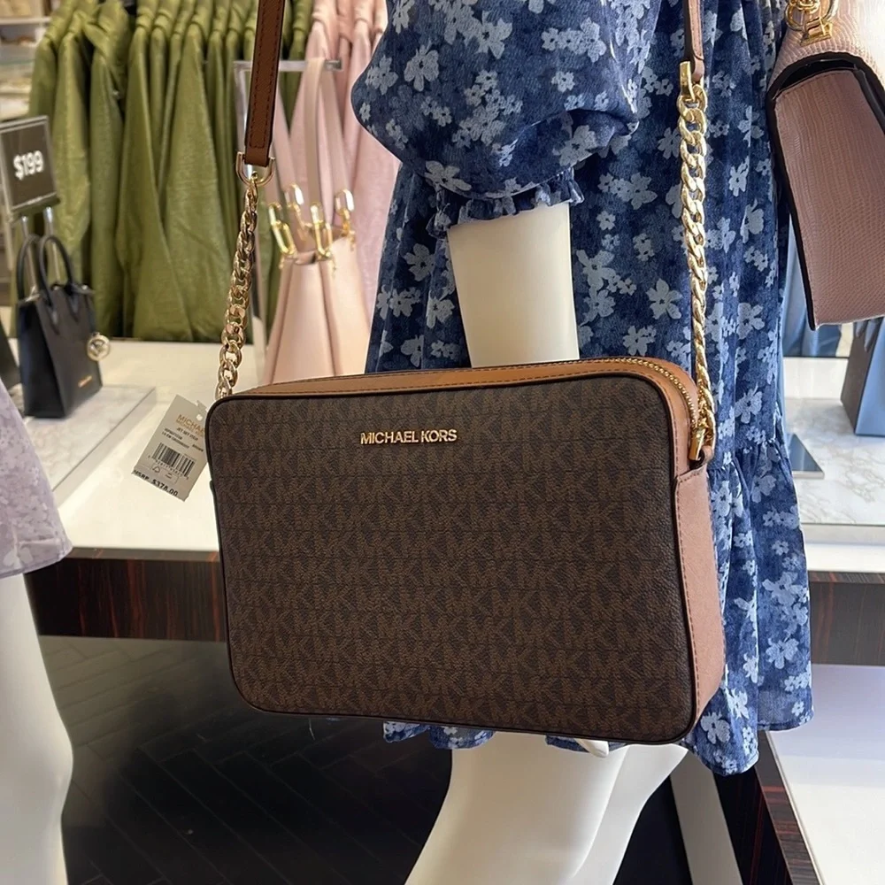 Michael Kors Jet Set Item Large East West Zip Crossbody Brown